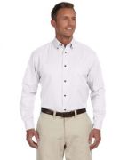 Harriton Men's Easy Blendâ„¢ 4.6oz 55% cotton, 45% polyester Long-Sleeve Twill Dress Shirt with Stain-Release